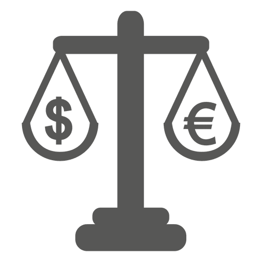 Scale with dollar and euro PNG Design