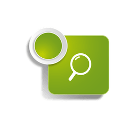Etiqueta engomada cuadrada del icono de búsqueda Diseño PNG
