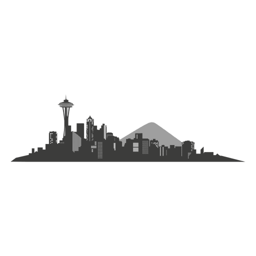 Seattle Skyline Silhouette PNG Design