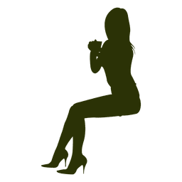 Garota sexy sentada silhueta 2 Desenho PNG