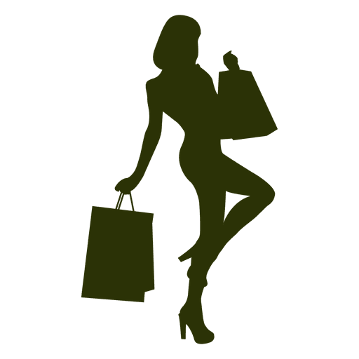 Shopping girl silhouette 3 PNG Design