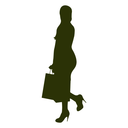 Shopping girl silhouette 4 PNG Design
