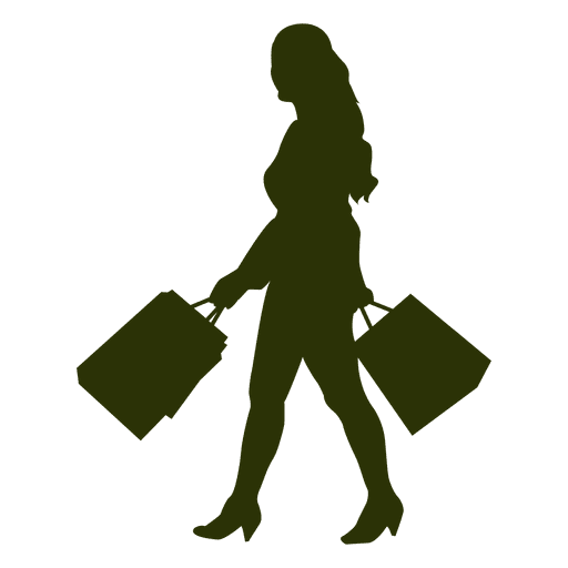 Shopping girl walking