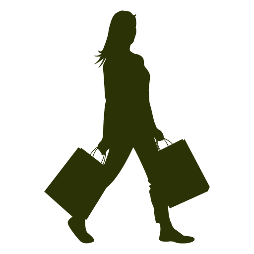 Shopping woman silhouette PNG Design