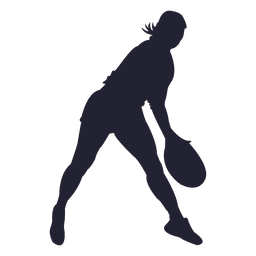Jugador de tenis femenino de silueta Diseño PNG