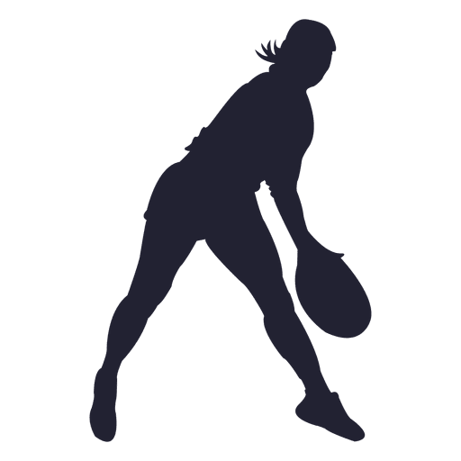 Jugador de tenis femenino de silueta Diseño PNG