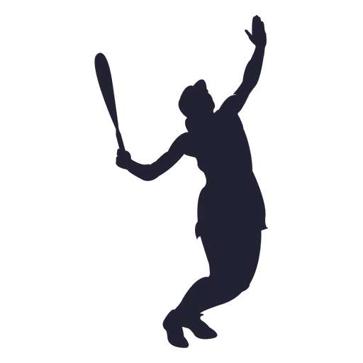 Silhouette woman tennis player PNG Design