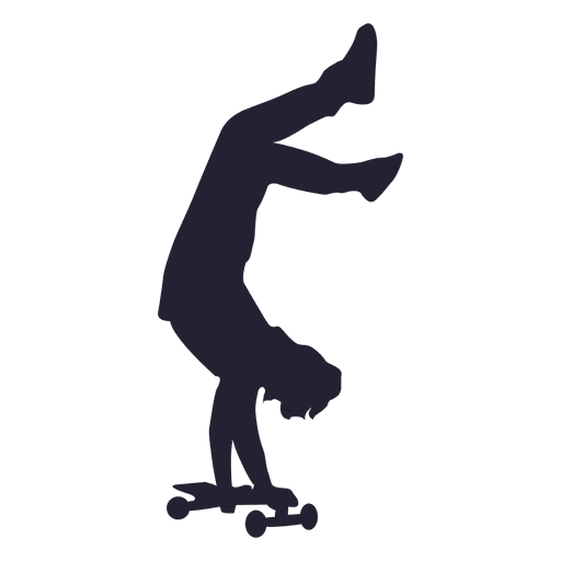 Hombre patineta backflip silueta