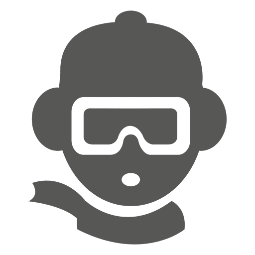 Ski goggle helmet icon