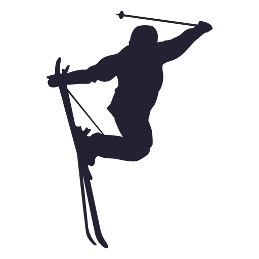 Silhueta de salto de esqui