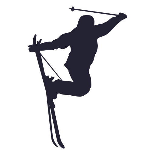 Ski jumping sport silhouette PNG Design