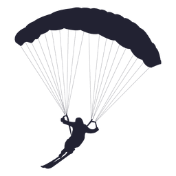 Ski parachute gliding silhouette PNG Design
