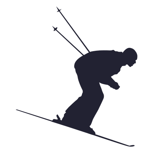 Ski player silhouette 2 PNG Design