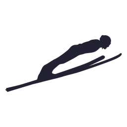 Silueta de salto horizontal de esquí Diseño PNG