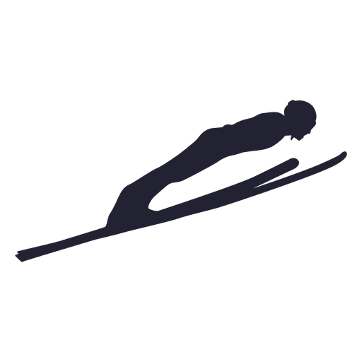 Ski horizontal jump silhouette