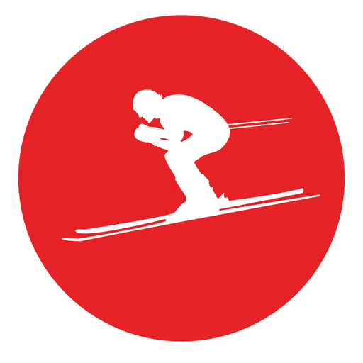 Skiing circle icon PNG Design