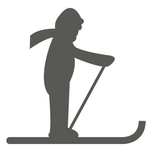 Skiing icon silhouette PNG Design