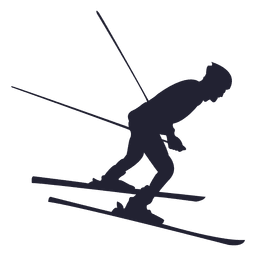 Silueta de deporte de esquí 2 Diseño PNG