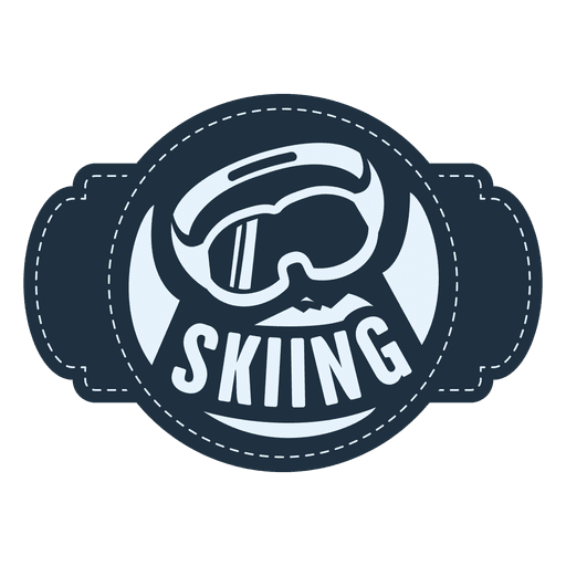 Skiing sports label PNG Design