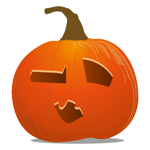 Sleepy pumpkin emoticon PNG Design