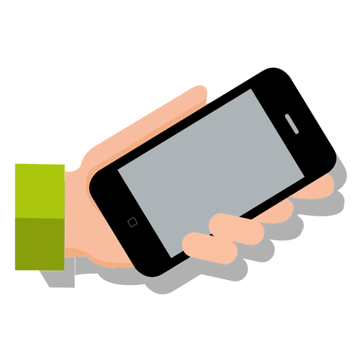 Smartphone on hand cartoon - Transparent PNG & SVG vector file