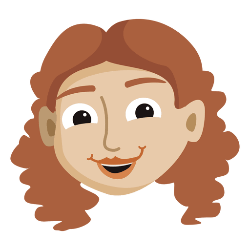 cabeza de dibujos animados sonriente niña - Descargar PNG/SVG transparente