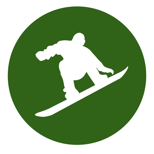 Snowboarding circle icon