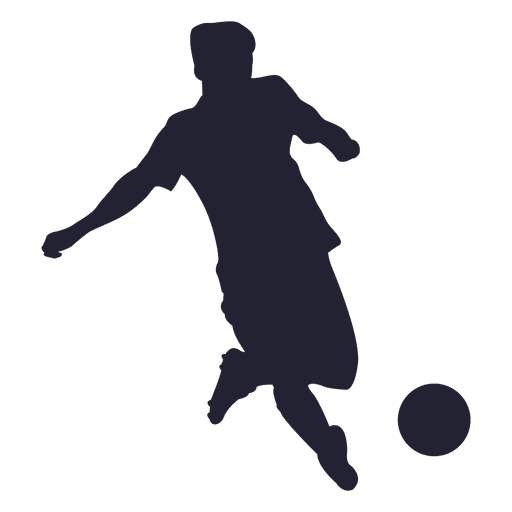 Soccer ball kicking silhouette