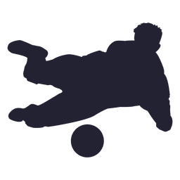 Silueta de buceo de jugador de fútbol Diseño PNG
