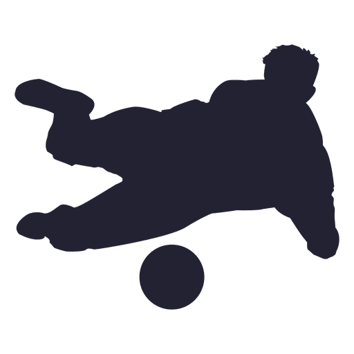 Soccer player diving silhouette PNG Design