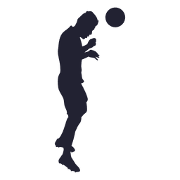 Soccer player heads ball silhouette PNG Design