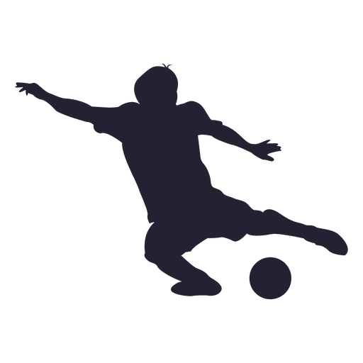Jugador de fútbol pateando silueta 1 Diseño PNG
