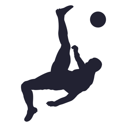 Jugador de fútbol pateando silueta 3 Diseño PNG