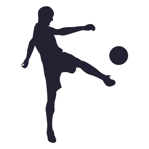Silhueta de jogador de futebol praticando Desenho PNG