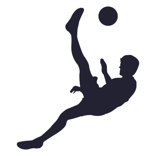 Jogador de futebol atirando silhueta 3 Desenho PNG
