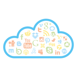 Social media cloud icons Social media cloud icons
