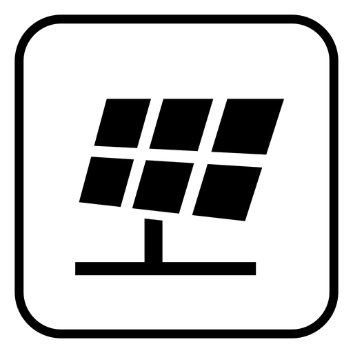Icono cuadrado del panel solar Diseño PNG