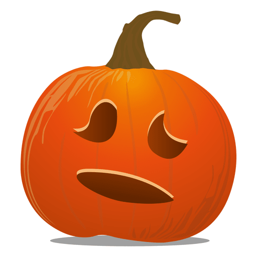 Speechless pumpkin emoticon PNG Design