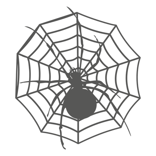 Spider on web silhouette - Transparent PNG & SVG vector file