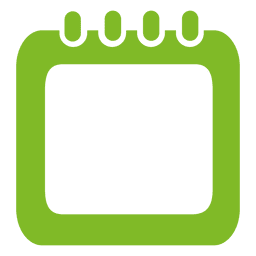 Caja de calendario verde espiral Diseño PNG