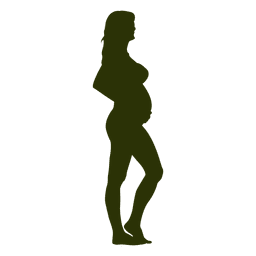 Silhueta de senhora grávida em pé Desenho PNG