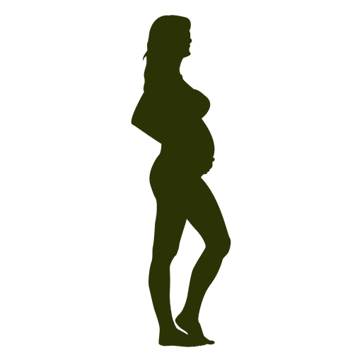 Standing pregnant lady silhouette PNG Design