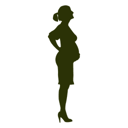 Standing pregnant woman silhouette PNG Design