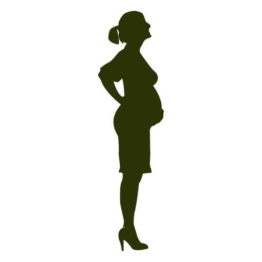 Silueta de mujer embarazada de pie Diseño PNG