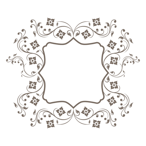 Swilring floral decoration frame PNG Design