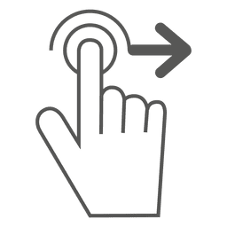 Ícone de gesto de deslizar para a direita Desenho PNG