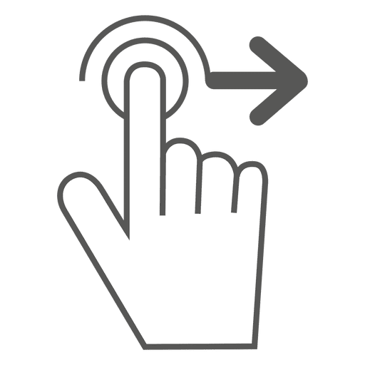 Deslizar el icono de gesto hacia la derecha Diseño PNG