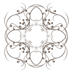 Wirbelnde Locken Blumendekoration PNG-Design