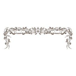 Wirbelnder Blumenzierrahmen PNG-Design