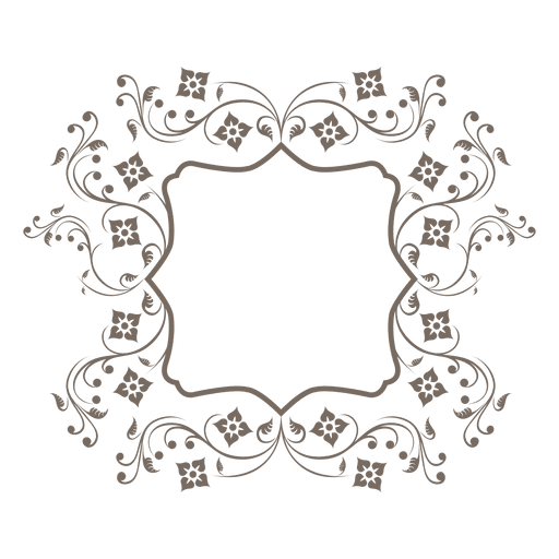 Swirling floral elliptical frame PNG Design